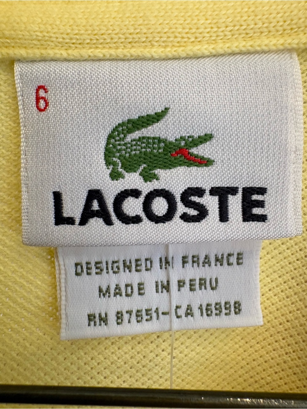 Lacoste Light Yellow Short-Sleeve Polo